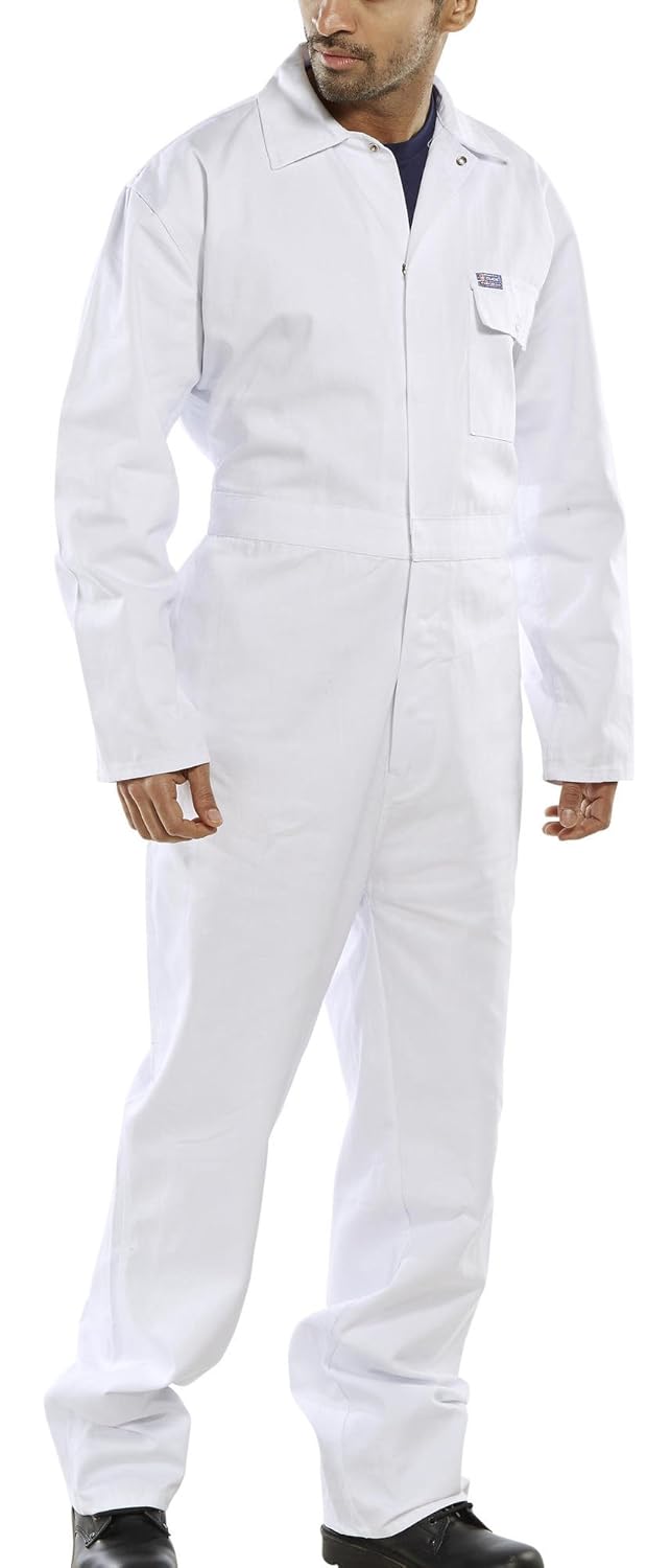 Beeswift CDBSW52 CLICK COTTON DRILL BOILERSUIT WHITE 52