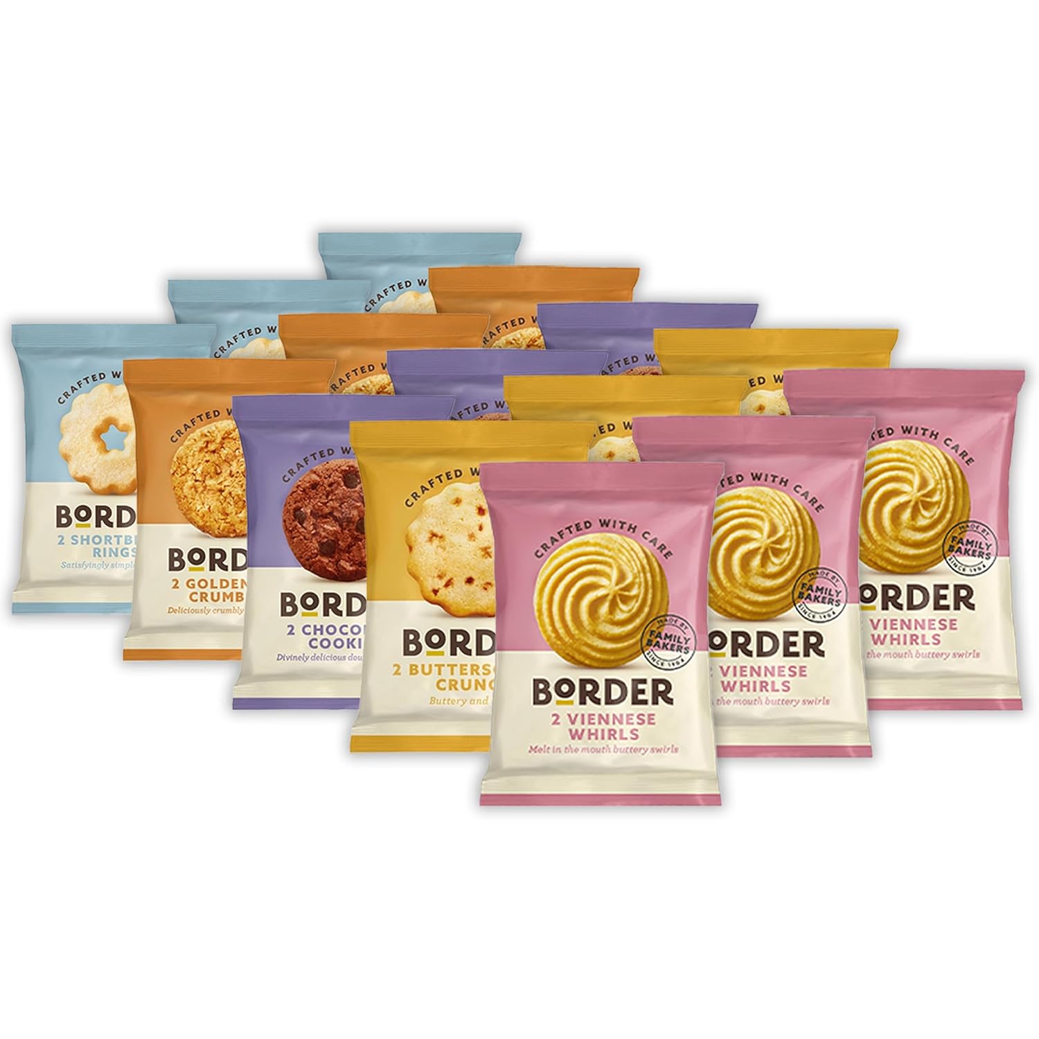 Border Biscuits Variety Bundle Hamper Set of 15 x 2 pack Biscuits (3 Packs of 5 Different Varieties