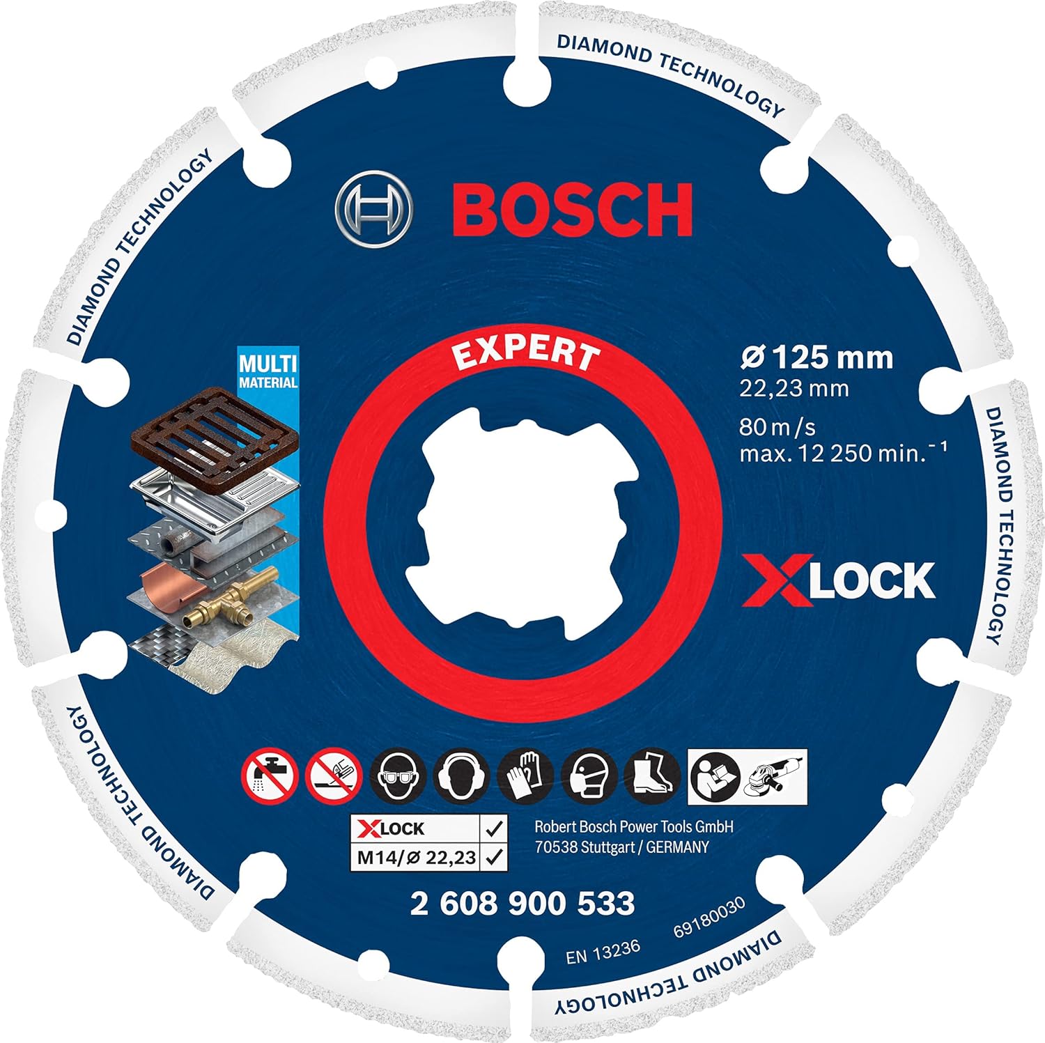 Bosch Professional 1x Expert Diamond Metal Wheel X-LOCK Cutting Disc (for Cast iron