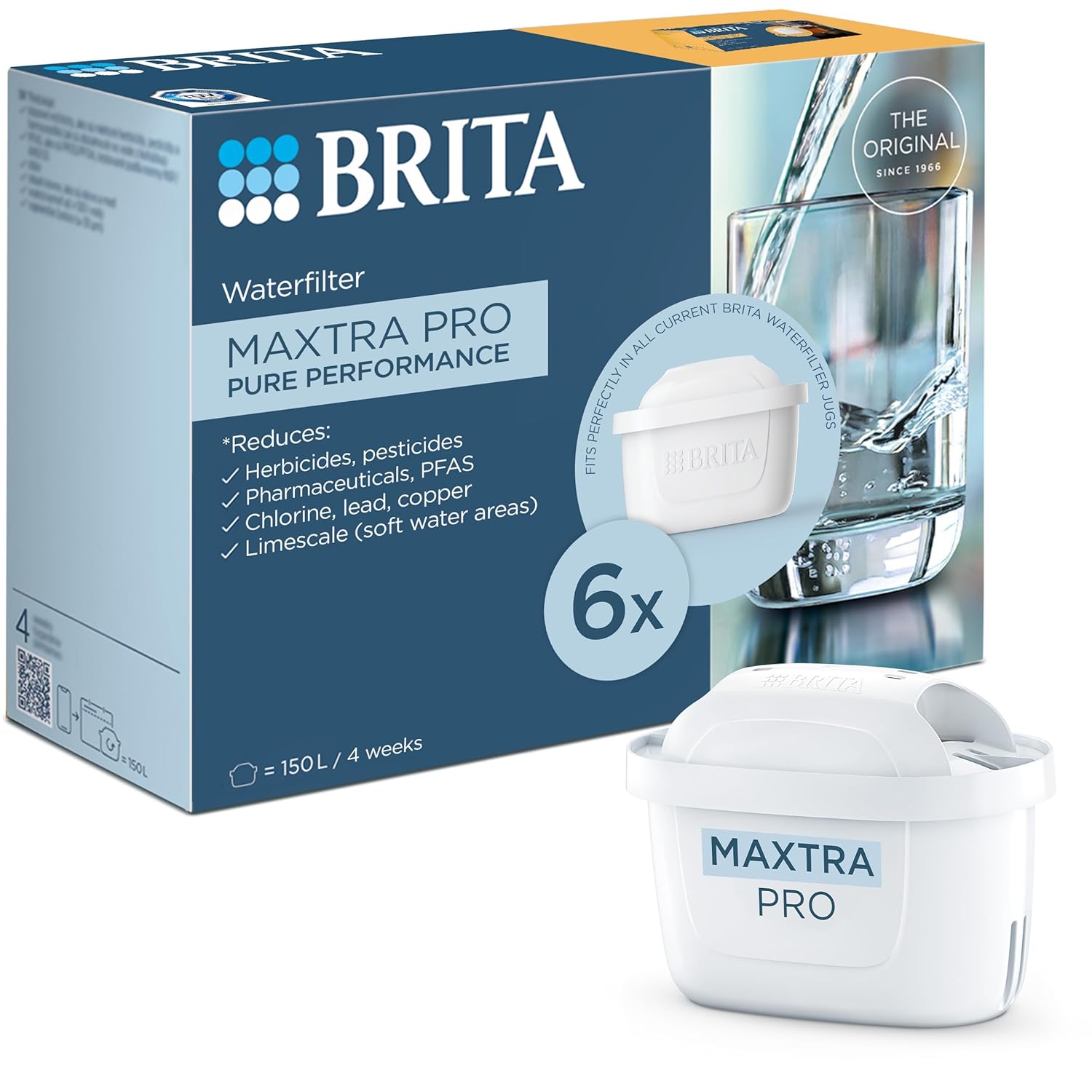 BRITA MAXTRA PRO Pure Performance Water Filter Cartridge - 6 Pack - Original BRITA Refill reducing impurities