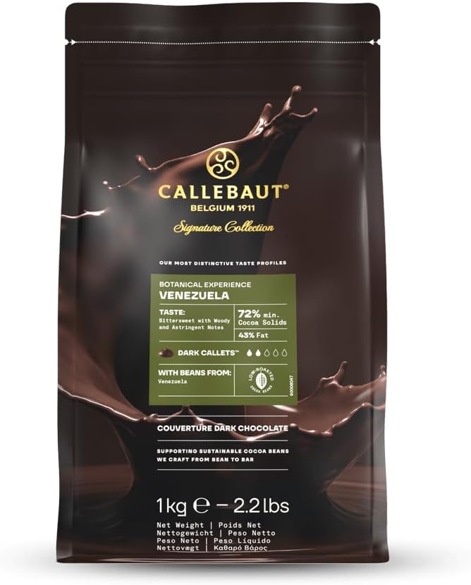 Callebaut Botanical Venezuela Signature Dark Chocolate Couverture Callets 72% Cocoa 1kg
