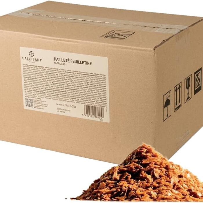 Callebaut Paillete Feuilletine Crispy Biscuit Flakes Inclusion for Pralines Gianduja Bonbons Cakes Mousses Ice Cream and Desserts Crunchy Texture Topping 2.5kg