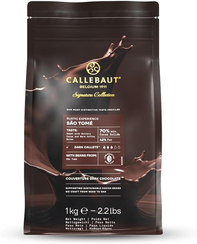 Callebaut Signature Collection Rustic São Tomé Dark Origin Chocolate Couverture Callets 70% Cocoa 1kg