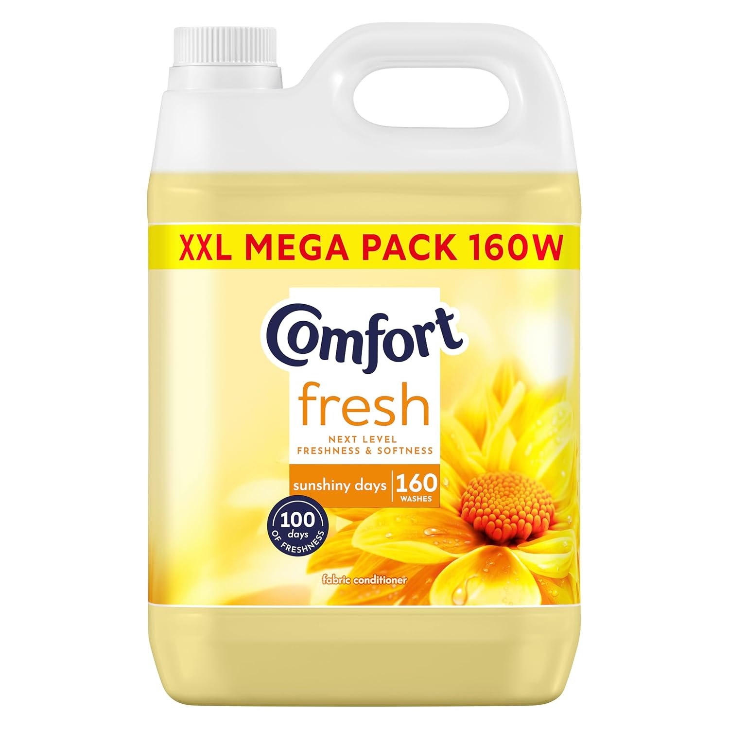 Comfort Fresh Sunshiny Days Fabric Conditioner Softener with Motion-Activated Fragrance Technology 100 Days of Freshness 160 washes (4.8 L)