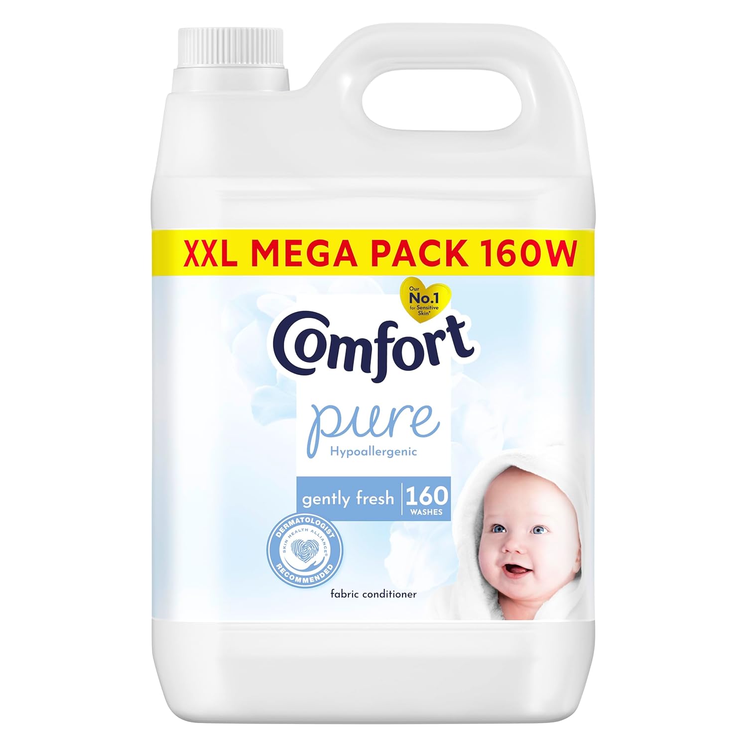 Comfort Pure Sensitive Fabric Conditioner dermatologically tested gentle next to sensitive skin 160 washes (4.8 L)
