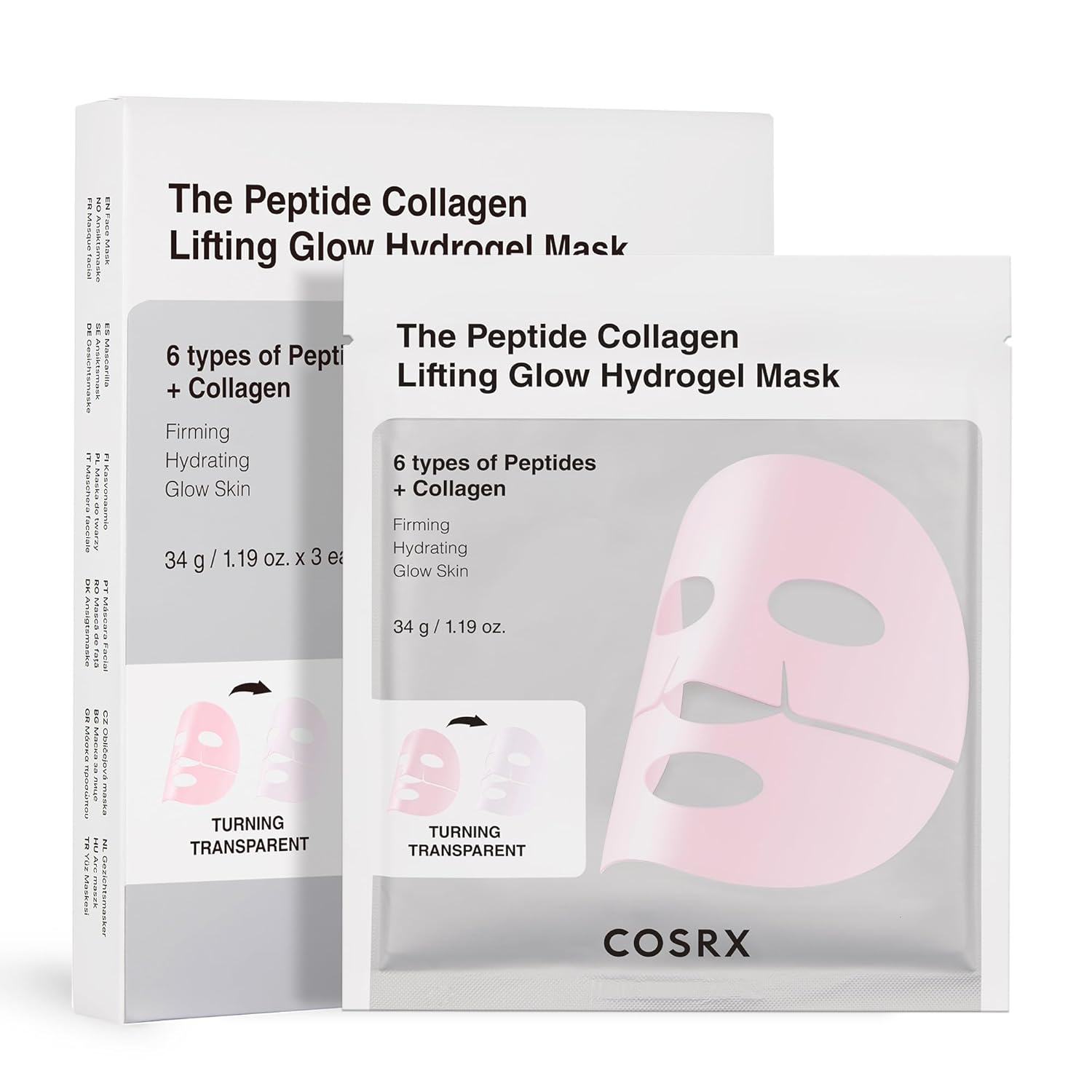 COSRX Peptide Collagen Lifting Glow Hydrogel Face Masks Skincare