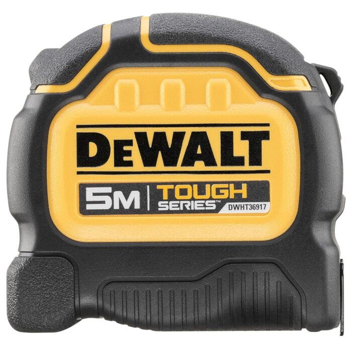 DeWALT TOUGHSERIESâ„¢ Tape Measure 5m (Width 32mm) (Metric Only) Rip-Shield ; blade coating that provides increased durability ultra-tough housing keeps the tape safe and secure...