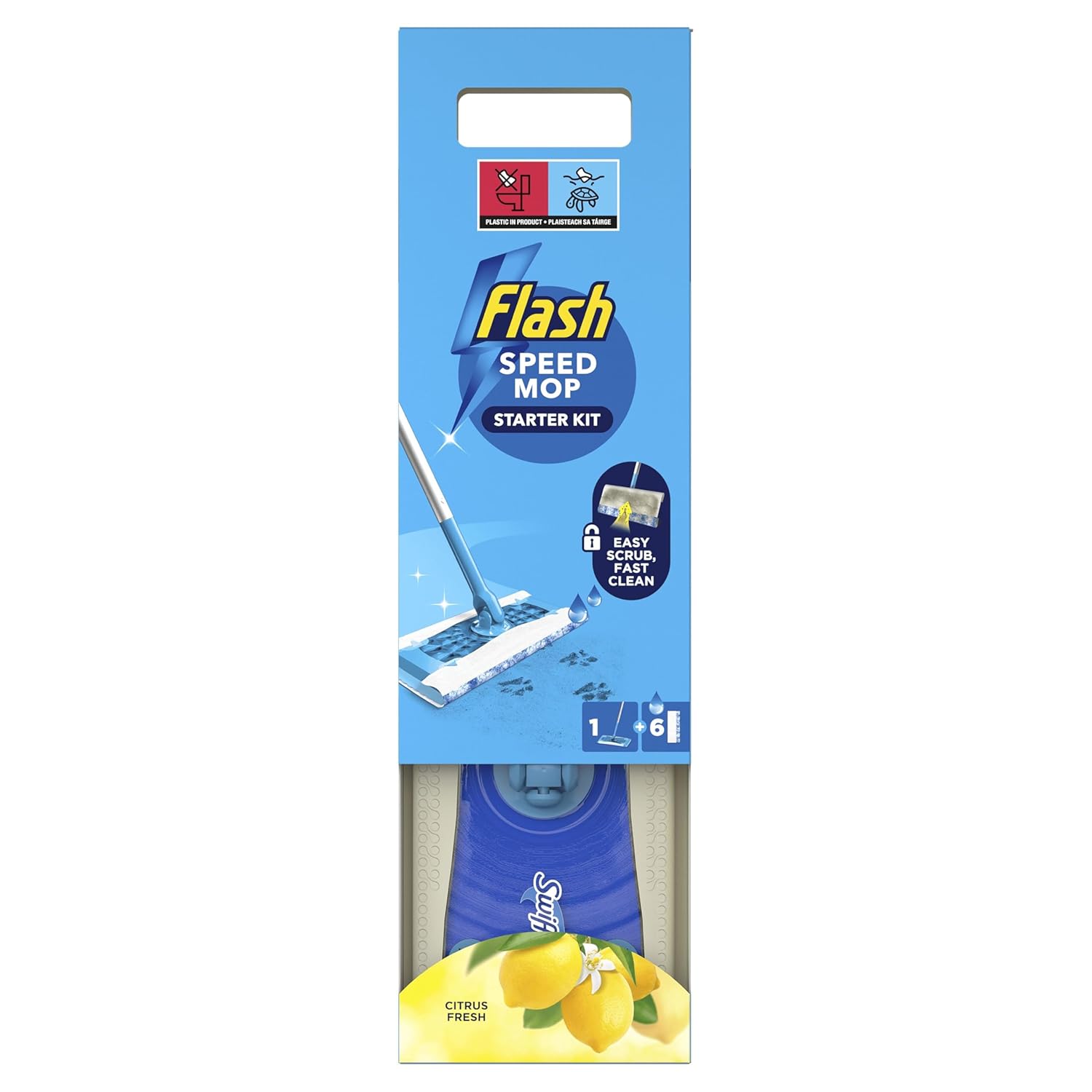 Flash Speedmop Wet Mop Floor Cleaner Starter Kit For Cleaning Floors With Scrubbing Action