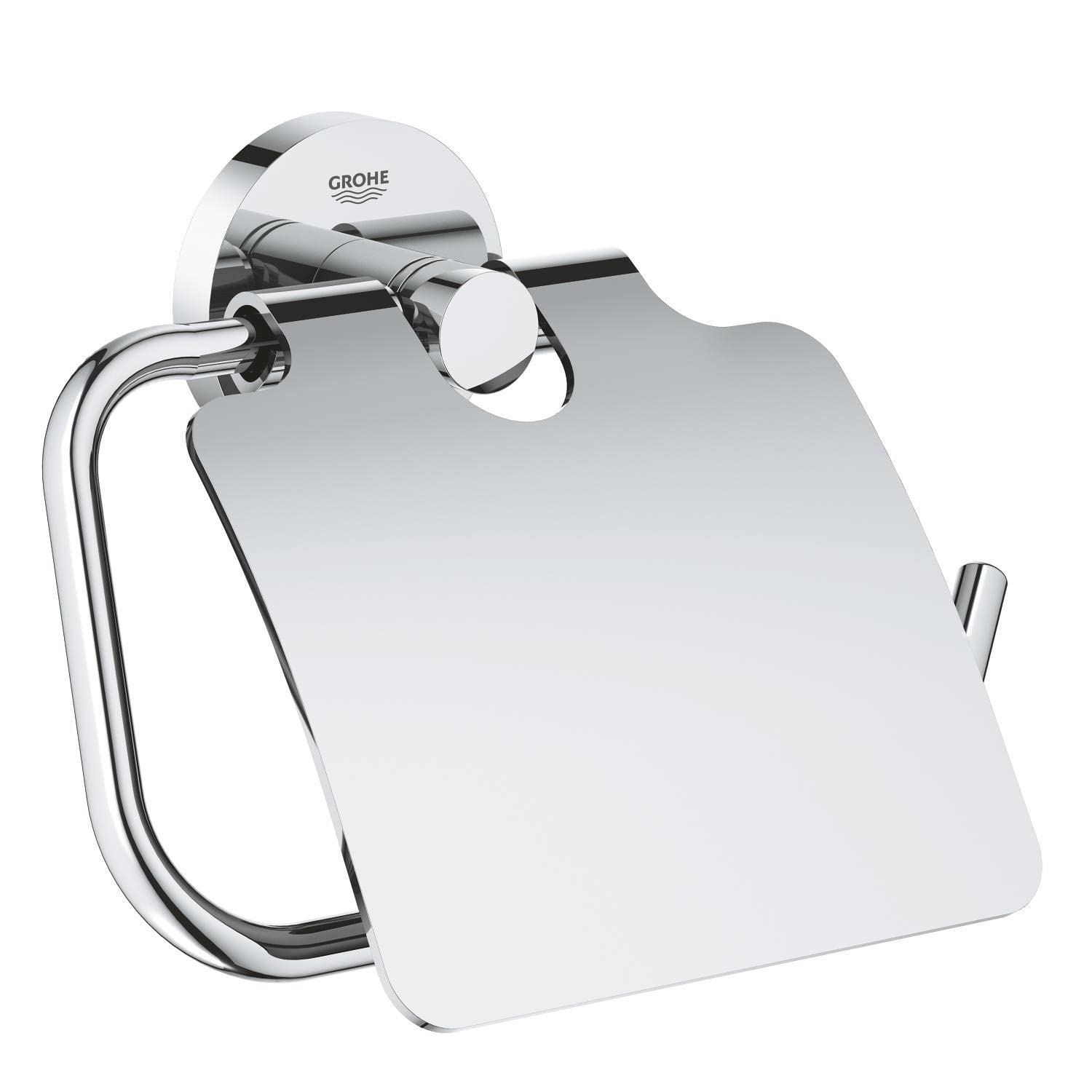 GROHE 40367001 Essentials Paper Holder with Lid Silver
