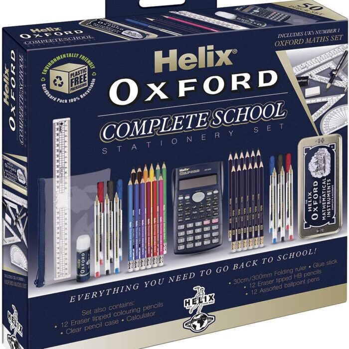 Helix Oxford Complete Back to School Stationery Set - Comprehensive Helix Oxford school supplies set including Maths Set