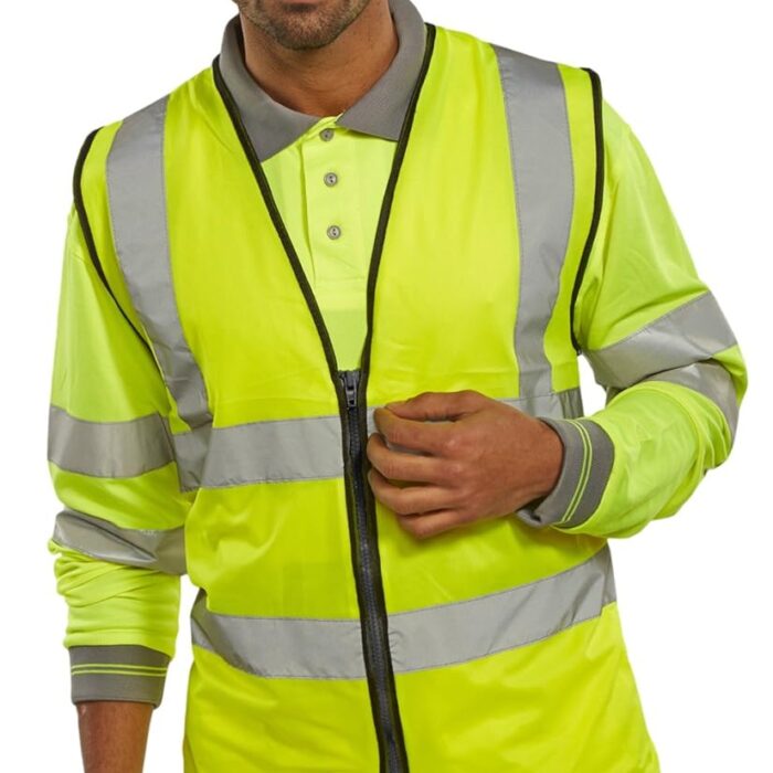 HI VIZ WAISTCOAT ZIP FASTENED SATURN YELLOW XL