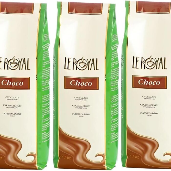 Le Royal Choco Green Vending Hot Chocolate Powder 1kg (Pack of 3) – 9.5% Cocoa – Mild & Creamy – Ideal For All Vending Machines