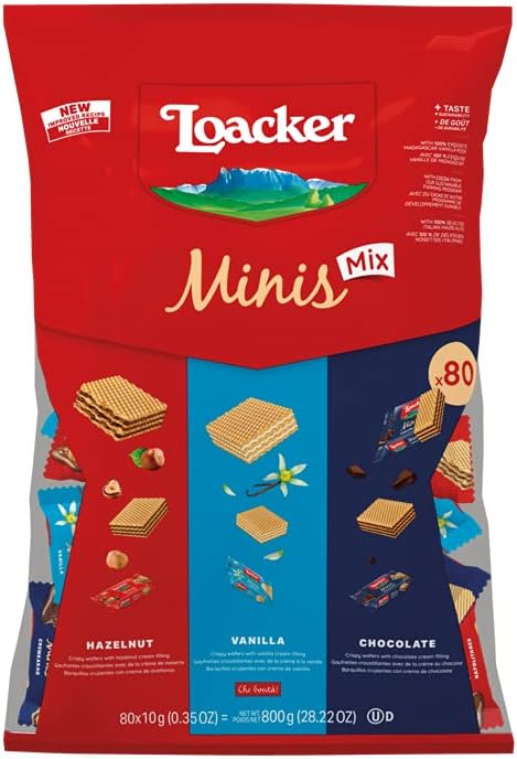 Loacker Minis Crispy Waffers Hazelnut Vanilla Biscuits 800g