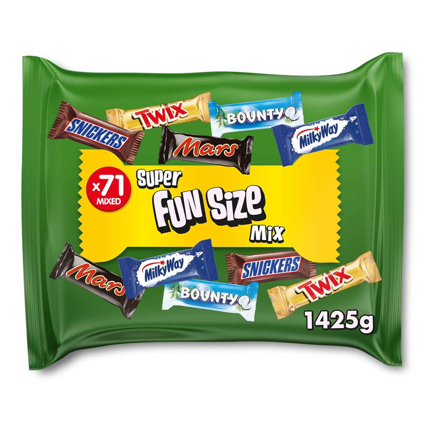 Mixed Chocolate Bars Multipack Bulk Bag 1425g – 71 Fun Size Milk Chocolate Bars & Sweets Variety Pack with Mars