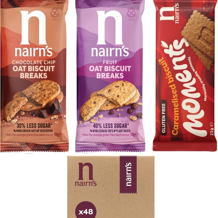 Nairn's Oat Biscuit Breaks - Variety Pack - Gluten-Free Oat Biscuits - Healthy Snacks - 3 Flavours