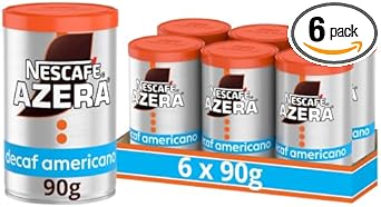 NESCAFÉ Azera Americano Decaff Instant Coffee 90g (Pack of 6) (Packing May Vary)