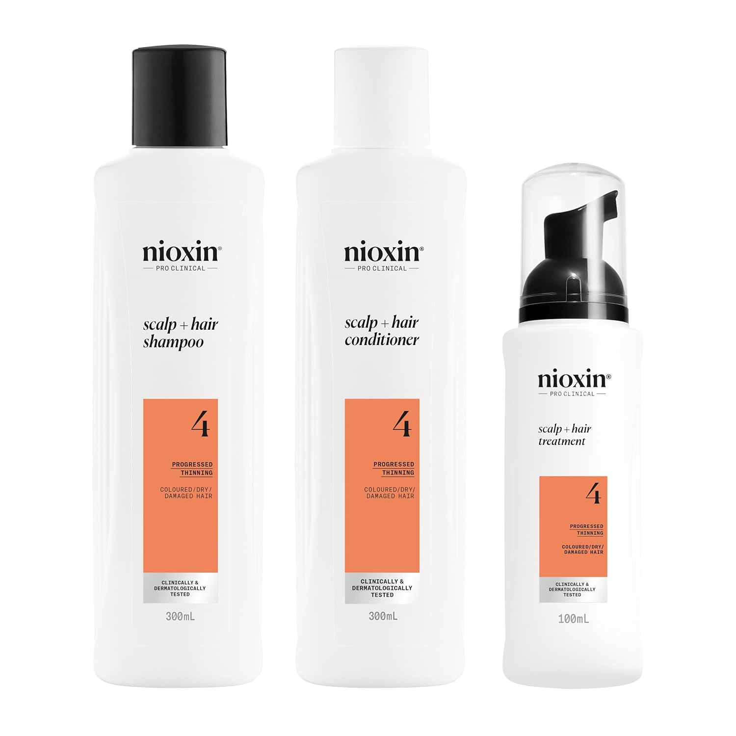 Nioxin System 4 - Hair Thickening System For Damaged Hair with Progressed Thinning - Biotin & Niacinamide - Shampoo