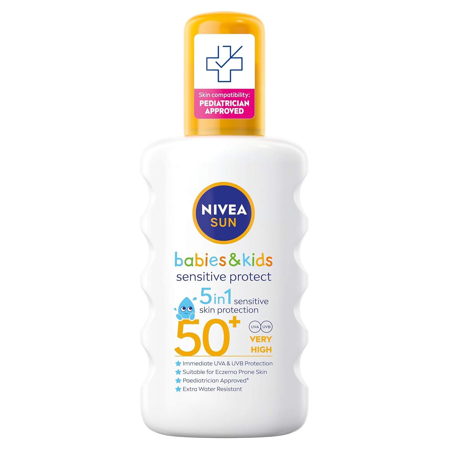 NIVEA SUN Kids Protect & Sensitive Spray (200ml) Sunscreen Spray with SPF 50+