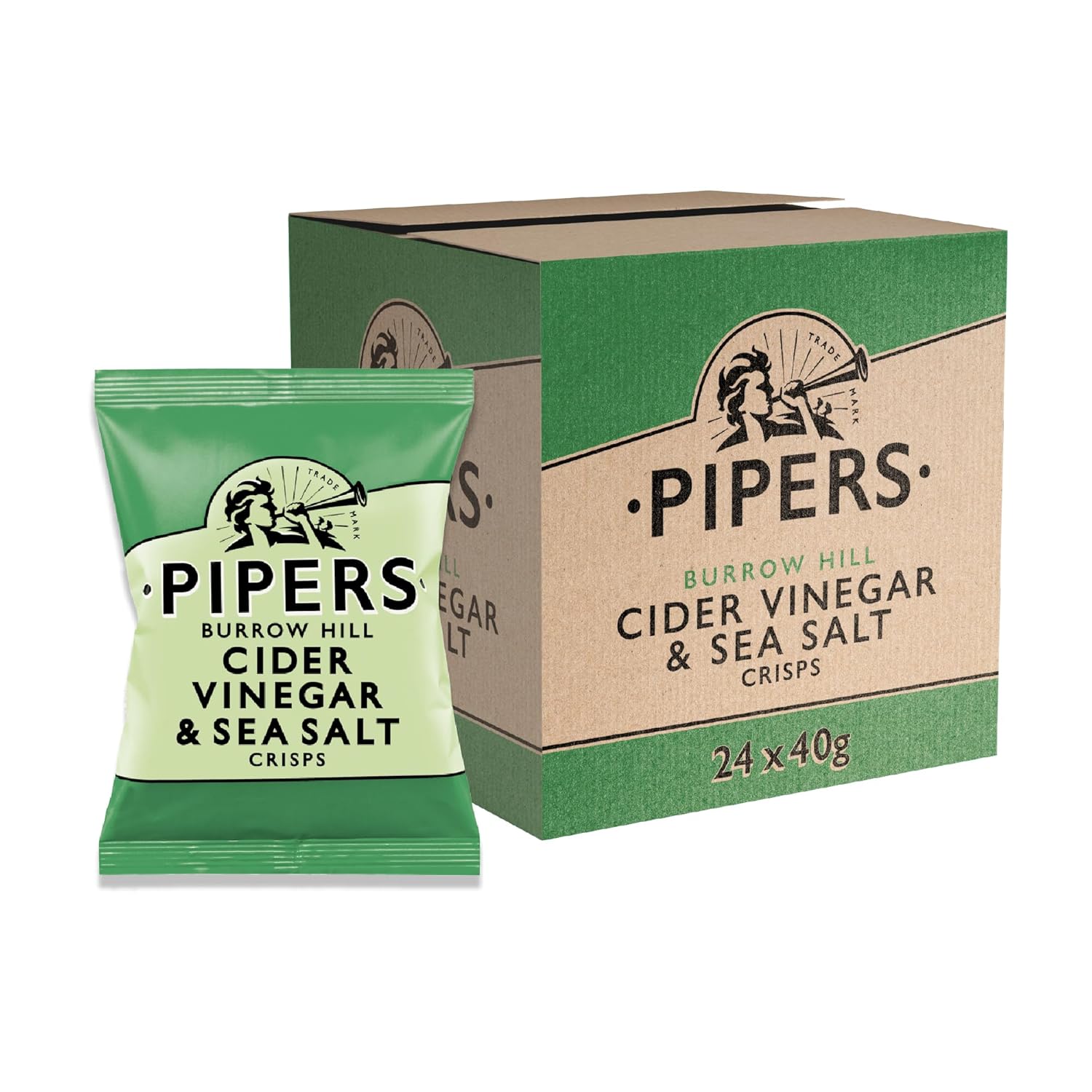 Pipers - Cider Vinegar & Sea Salt Crisps - 24 Minibags