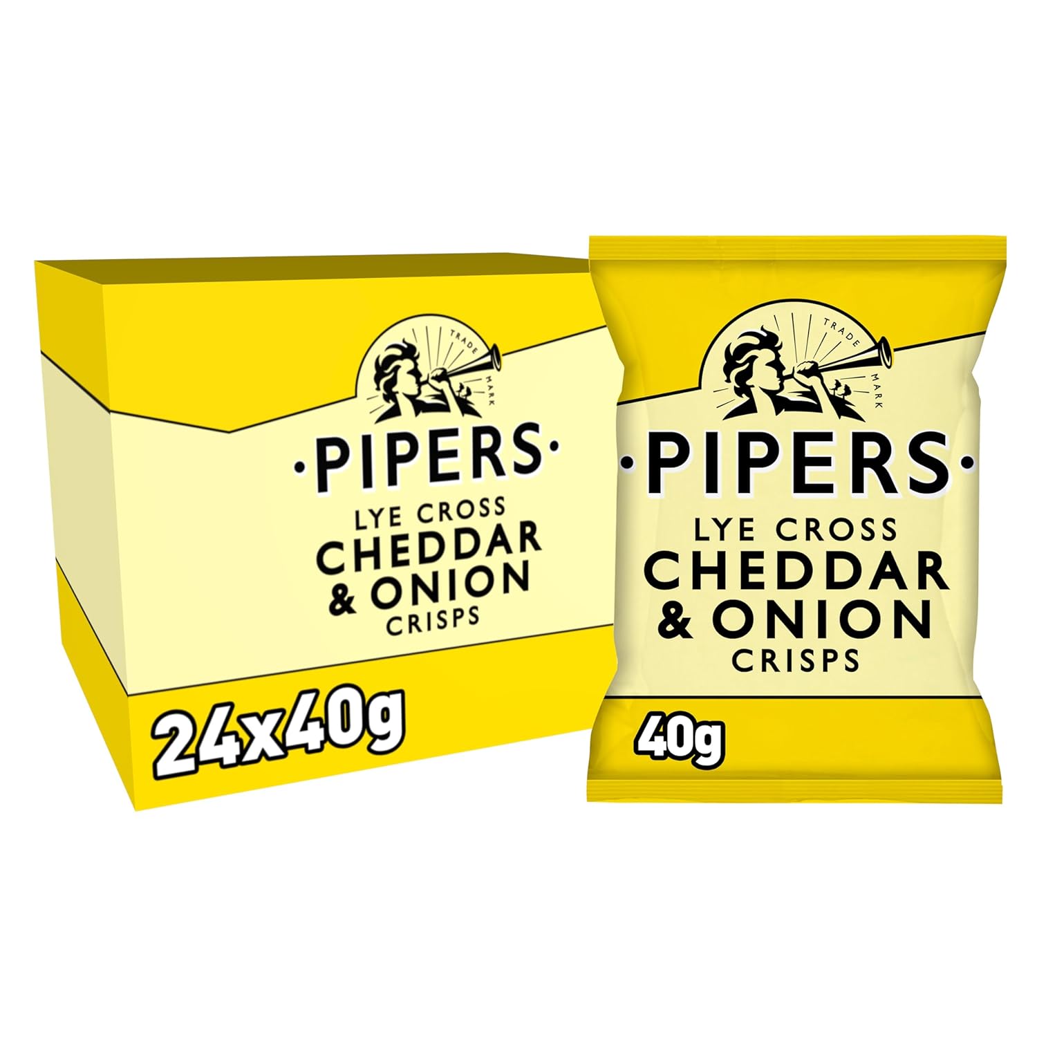 Pipers Crisps Lye Cross Cheddar and Onion 40 g