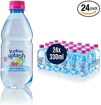 Radnor Splash Sparkling Apple and Raspberry 24x330ml Sugar Free Flavoured Water Multipack