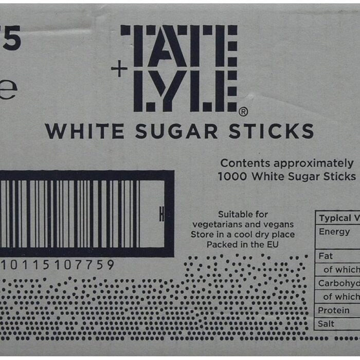 Tate & Lyle - White Sugar Sticks - Pure Cane Sugar - Individually Wrapped for Hygiene - Hot Drinks