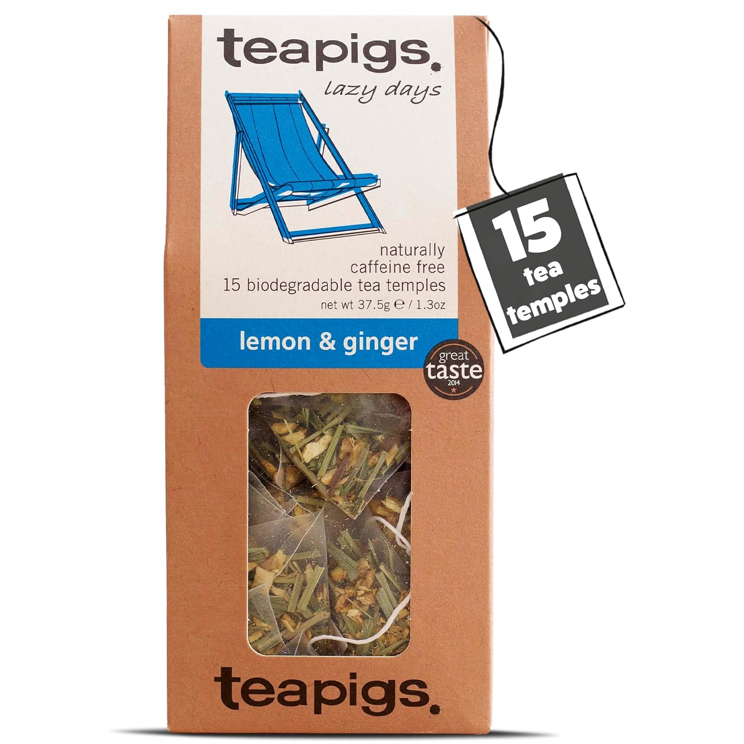 teapigs Lemon & Ginger Tea - Caffeine-Free Herbal Tea Bags with Ginger