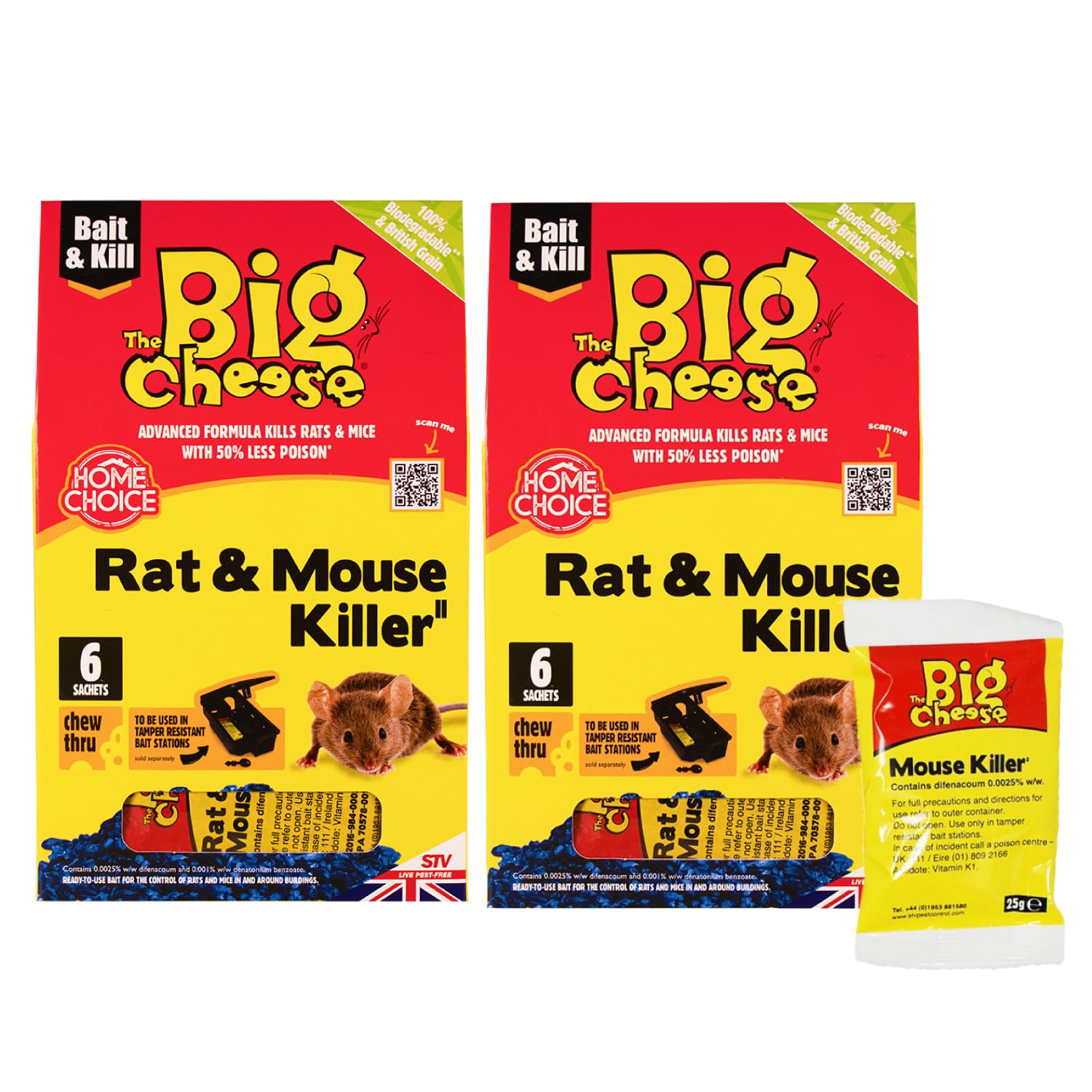 The Big Cheese Rat Poisoning Sachets - 2 Pack