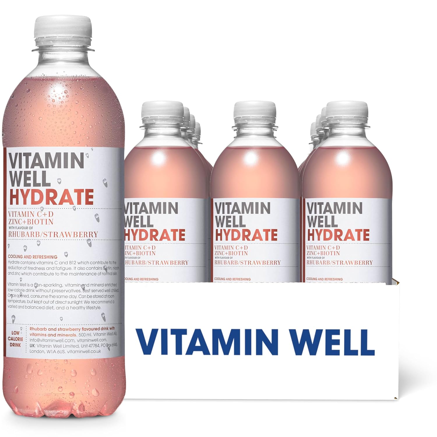 Vitamin Well Rhubarb & Strawberry Flavouredwater– Packed with Vitamin C
