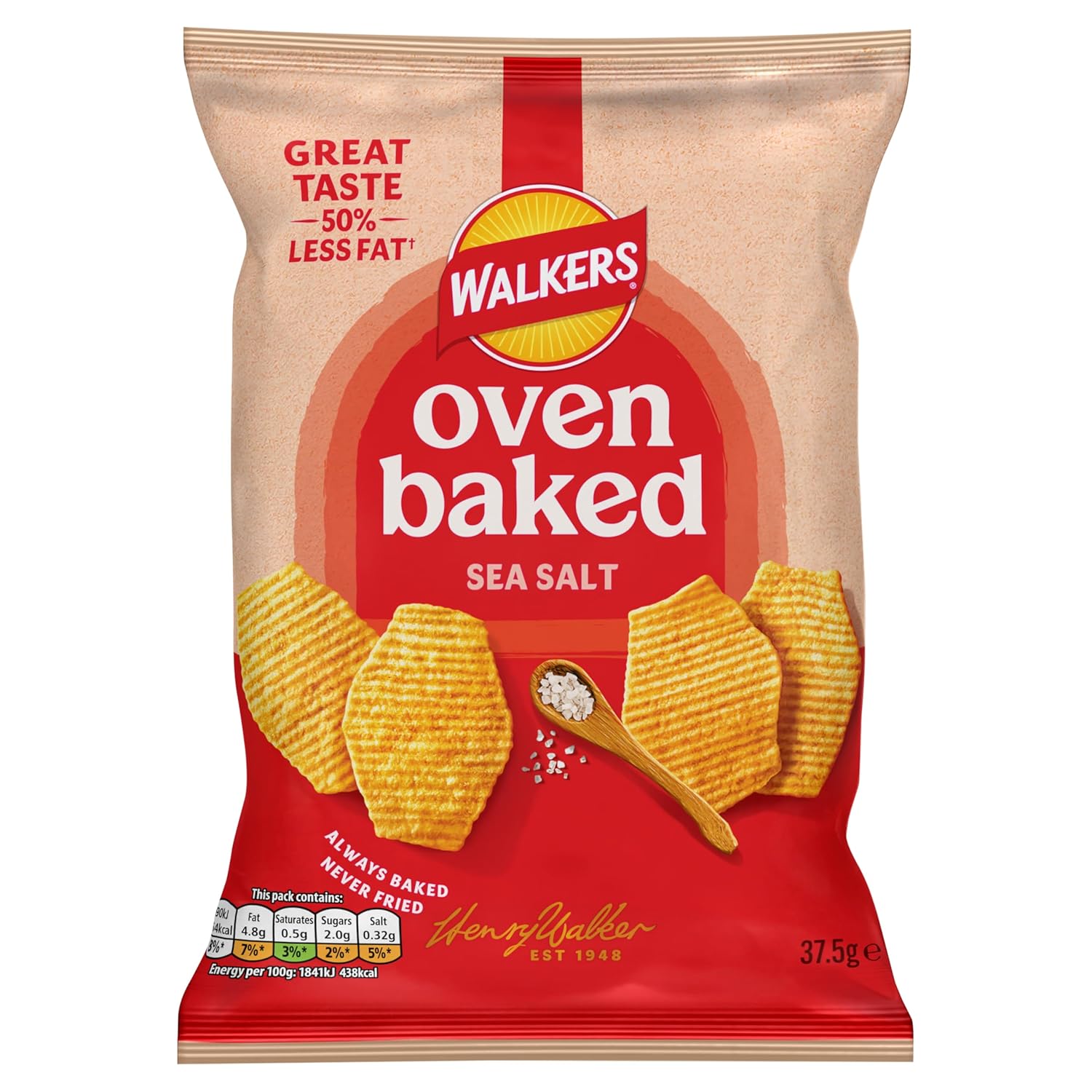 Walkers Baked Sea Salt Snacks Crisps 37.5g